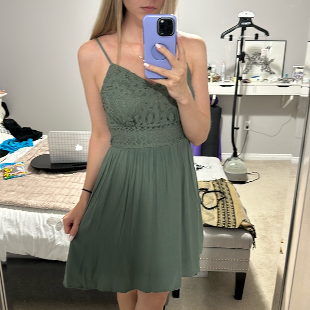 MAURICES LEAF GREEN FLARED DRESS